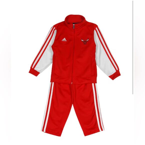 Adidas Chicago Bulls Toddler Full Zip Red Track Set Size 7T - Picture 2 of 5